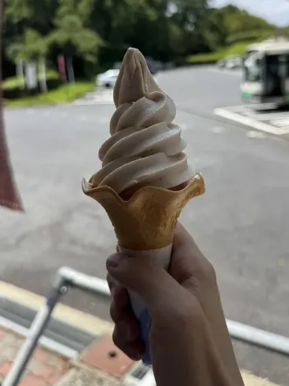 道之驿 金胜之里栗东的无花果软冰淇淋。